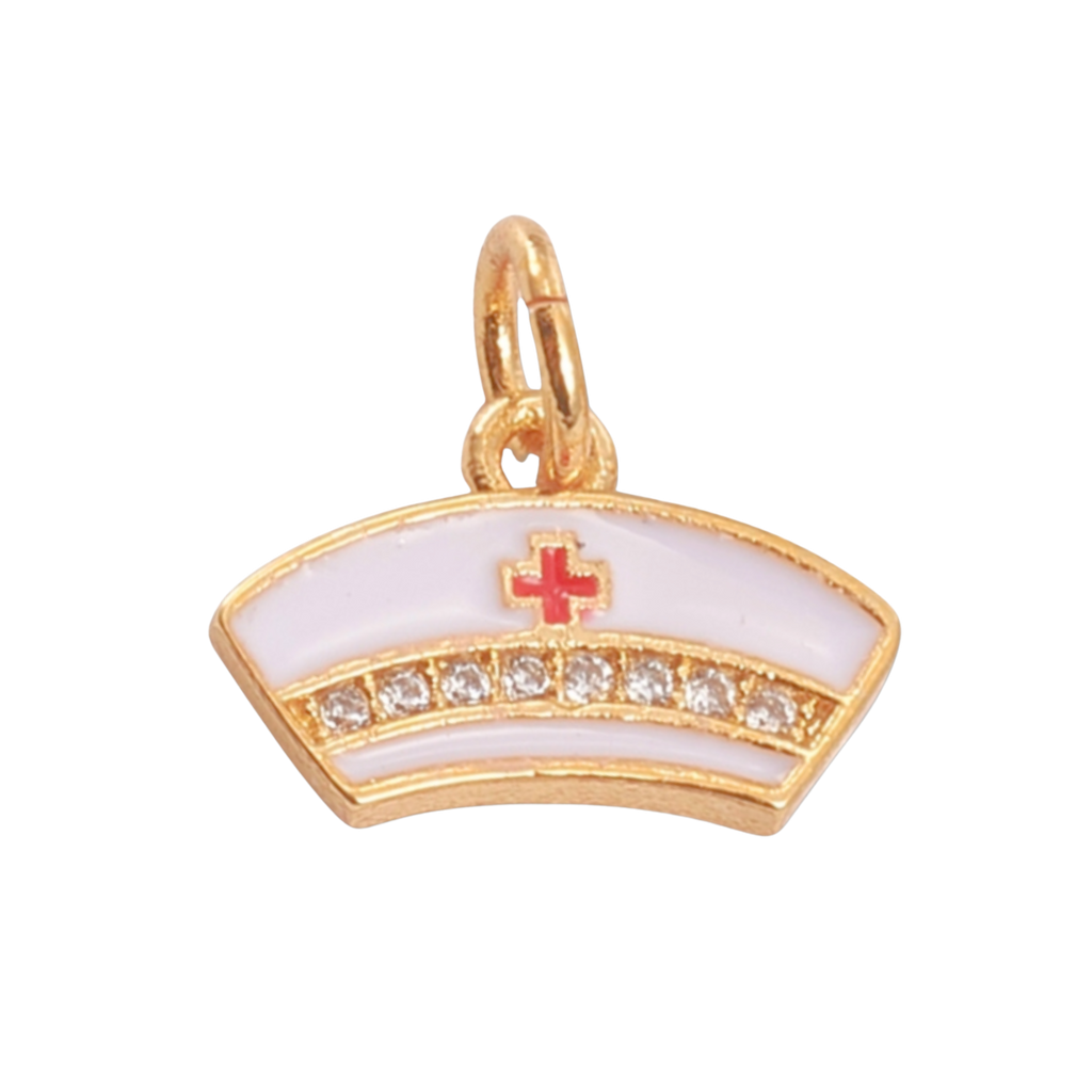 18k Gold Plated Brass Nurse Charm