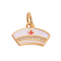 18k Gold Plated Brass Nurse Charm