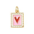 18k Gold Plated Brass Heart Stamp Charm