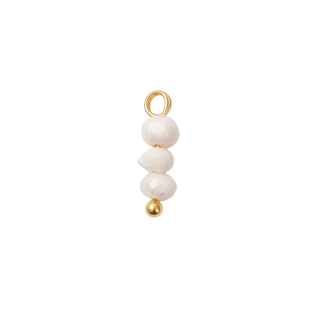 Mini Gold Triple Freshwater Pearl Charm