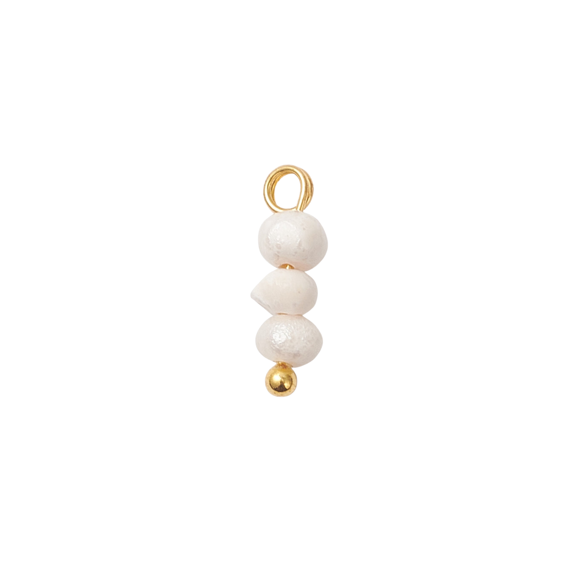 Mini Gold Triple Freshwater Pearl Charm