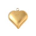 18k Gold PVD Stainless Steel Puff Heart Charm