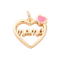 18k Gold Plated Brass Mama Heart Charm