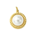 14k Gold Plated Stainless Steel Pearl Shell Charm