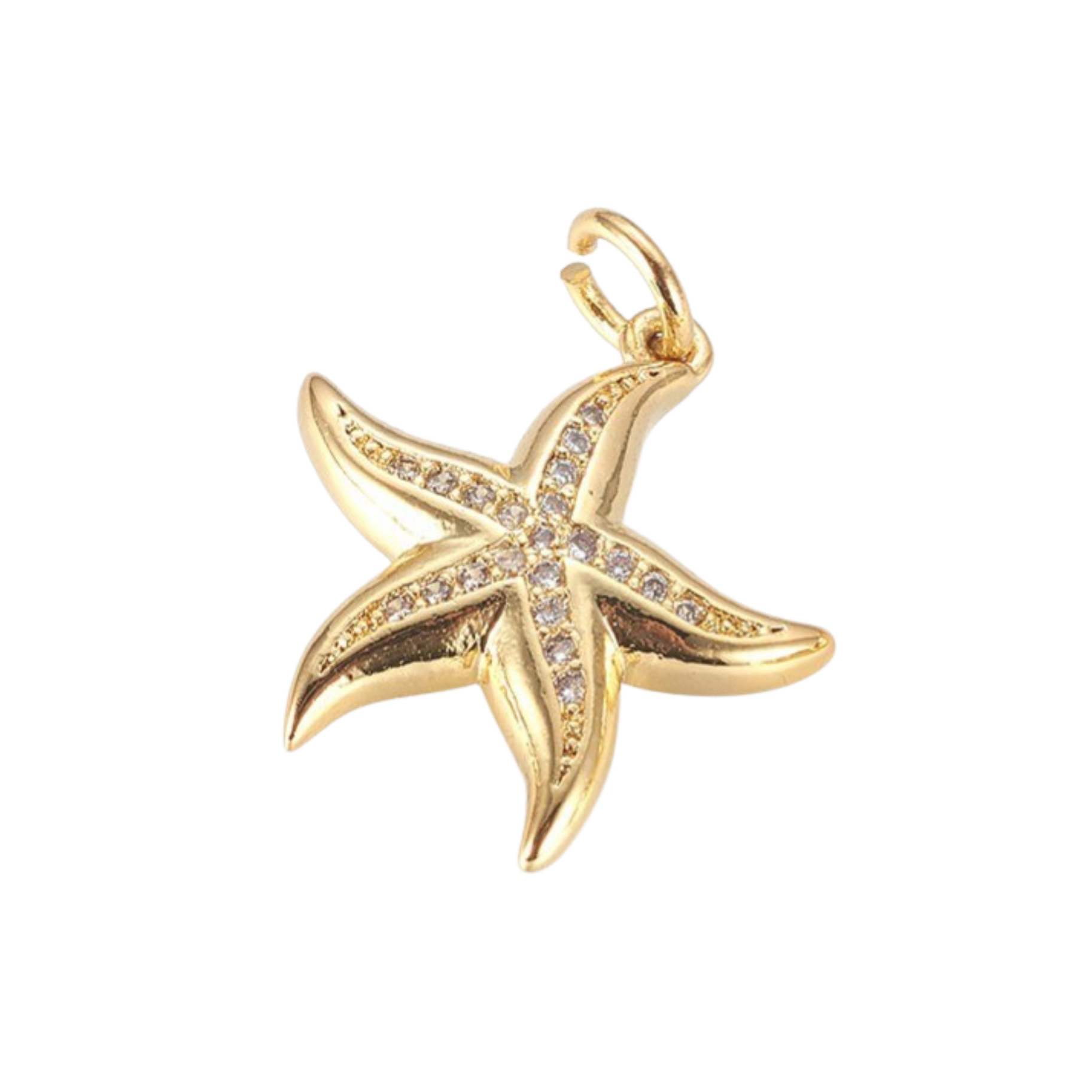 18k Gold Plated Brass Starfish Charm