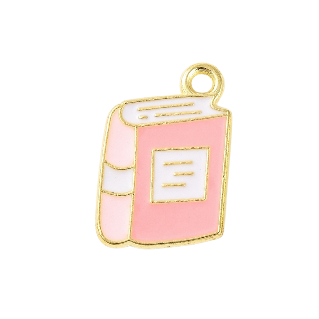 Gold Alloy Colorful Book Charm