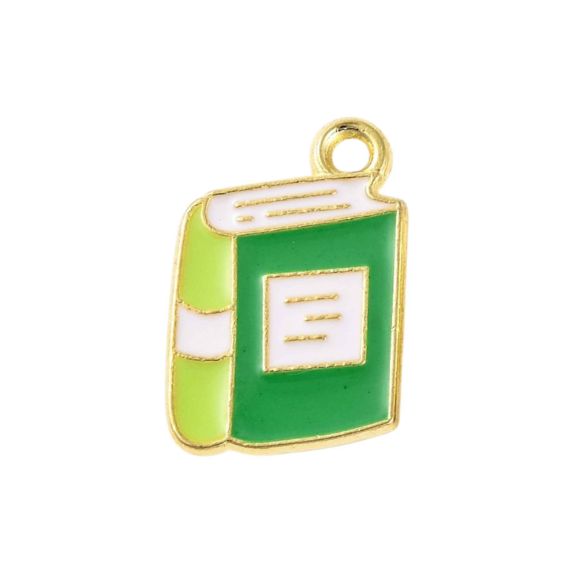Gold Alloy Colorful Book Charm