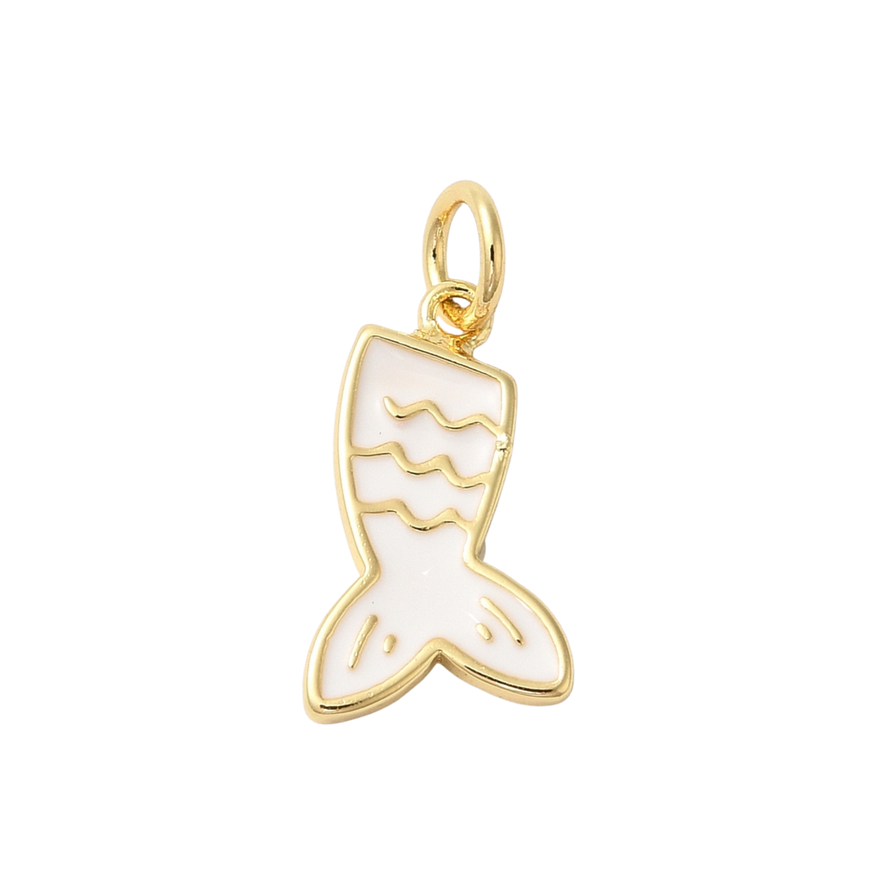 18k Gold Plated Brass Fish Tail Charm
