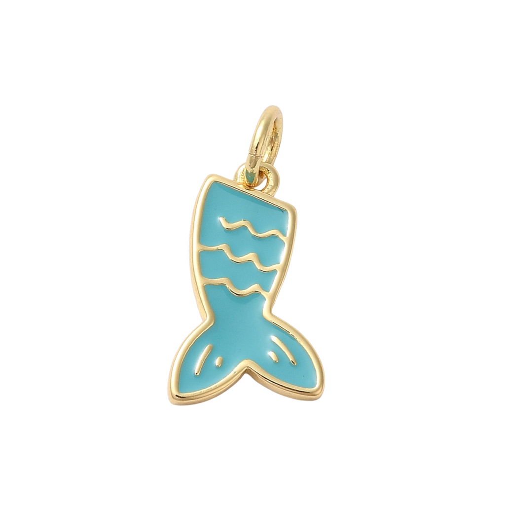 18k Gold Plated Brass Fish Tail Charm