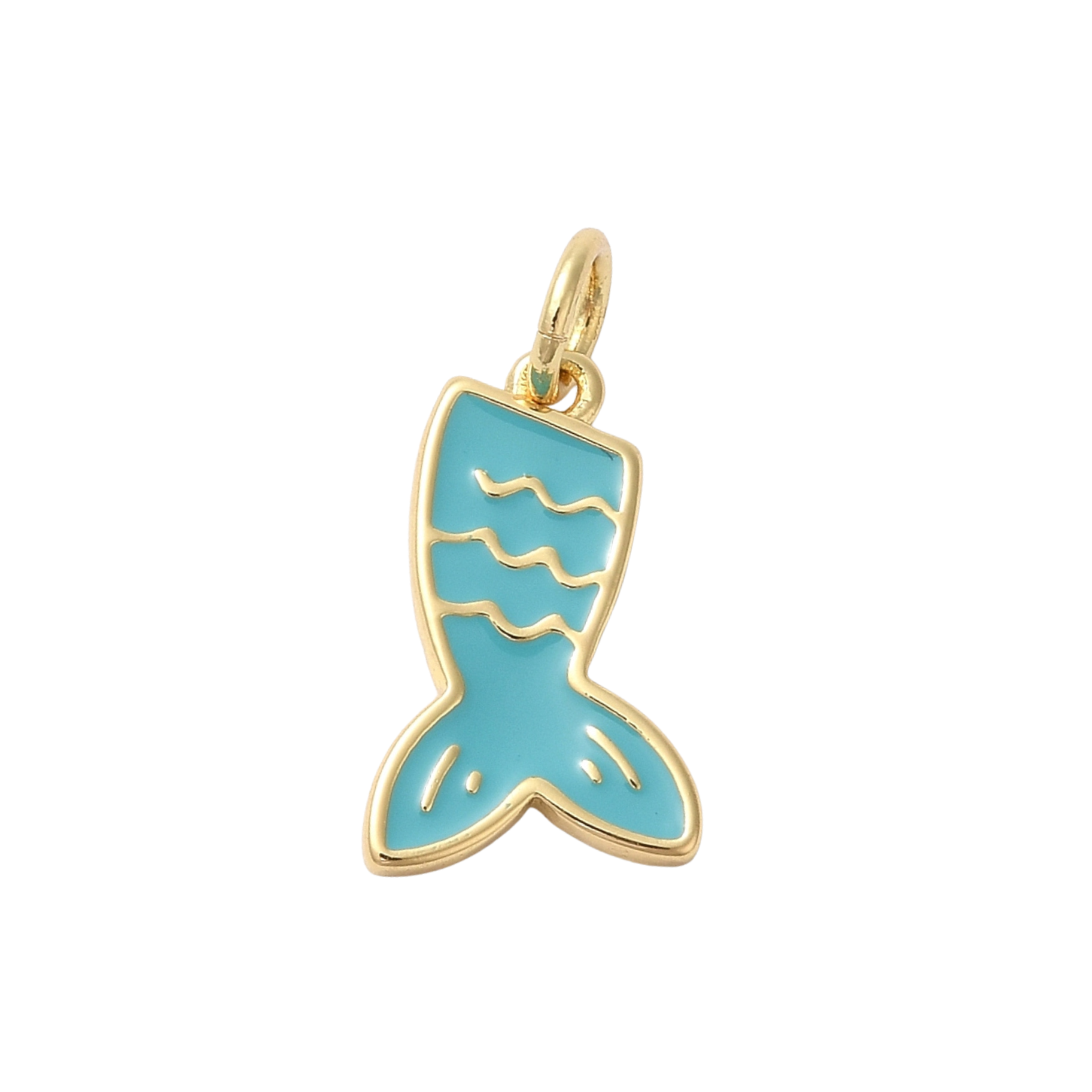 18k Gold Plated Brass Fish Tail Charm