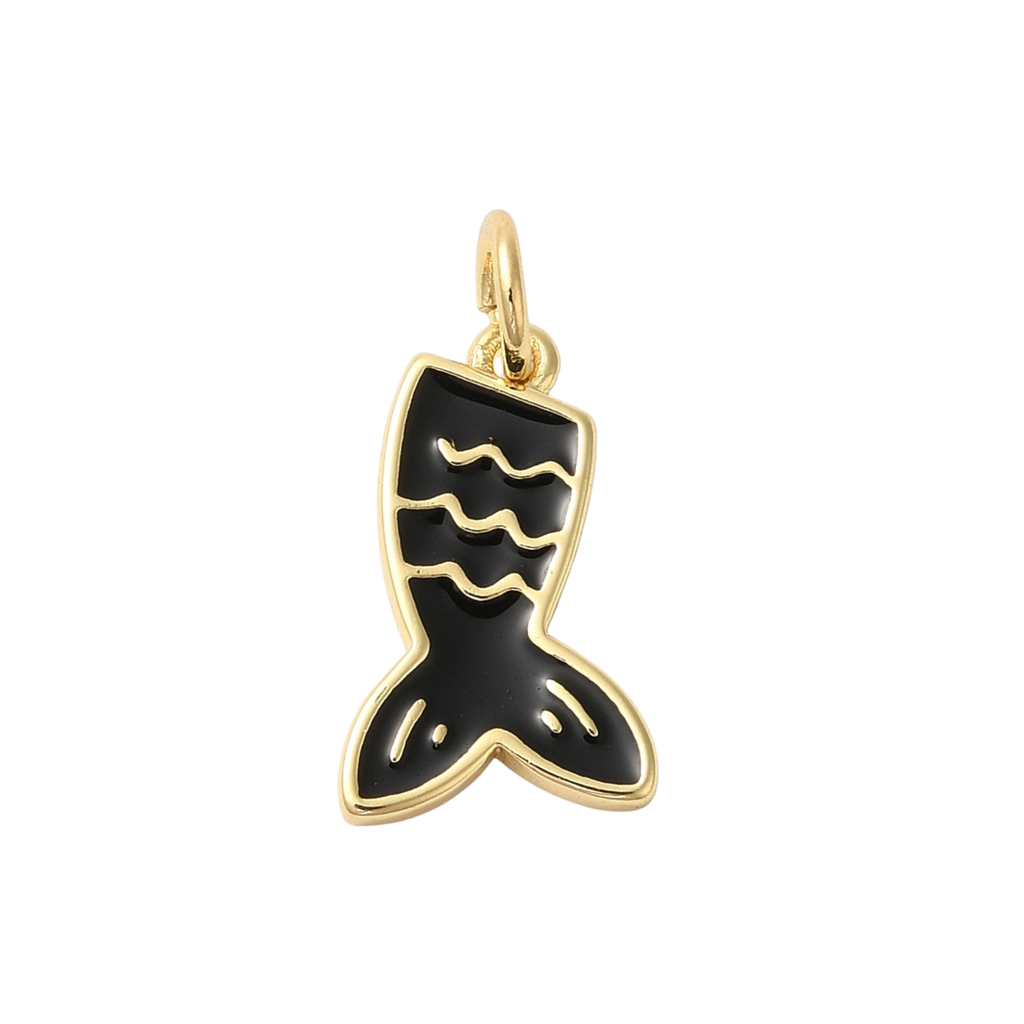 18k Gold Plated Brass Fish Tail Charm