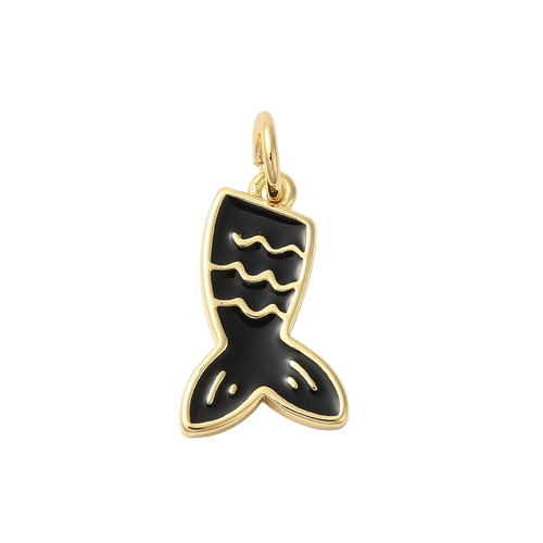 18k Gold Plated Brass Fish Tail Charm