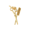 18k Gold Plated Brass Stylist Tools Charm