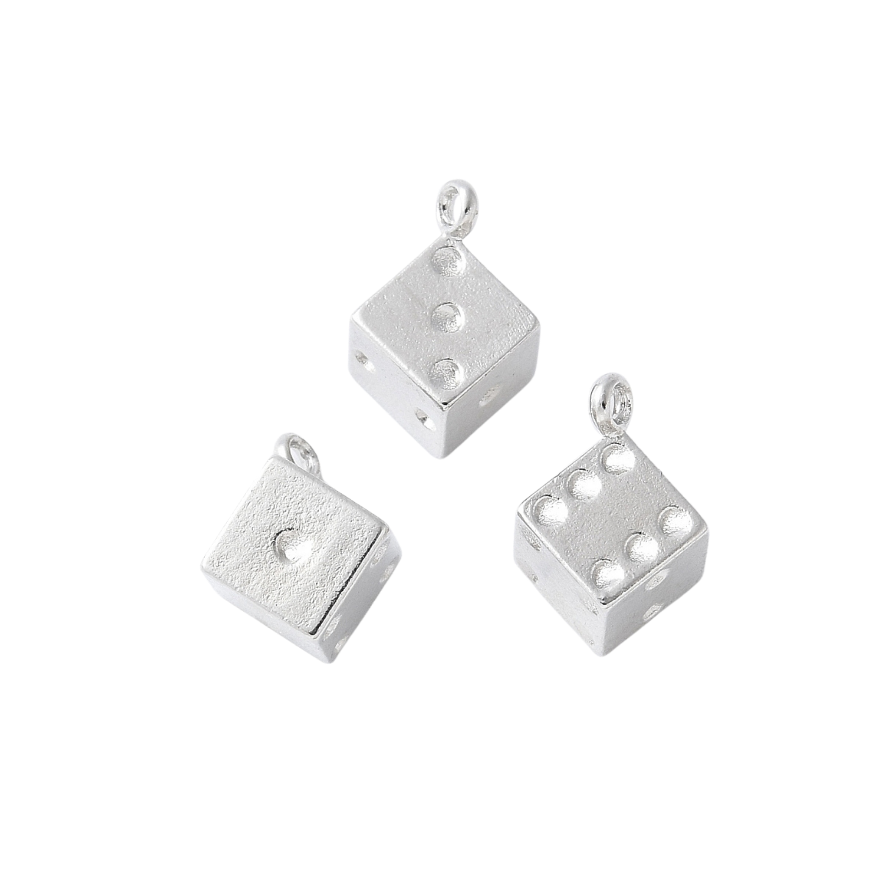 Silver Alloy Dice Charm