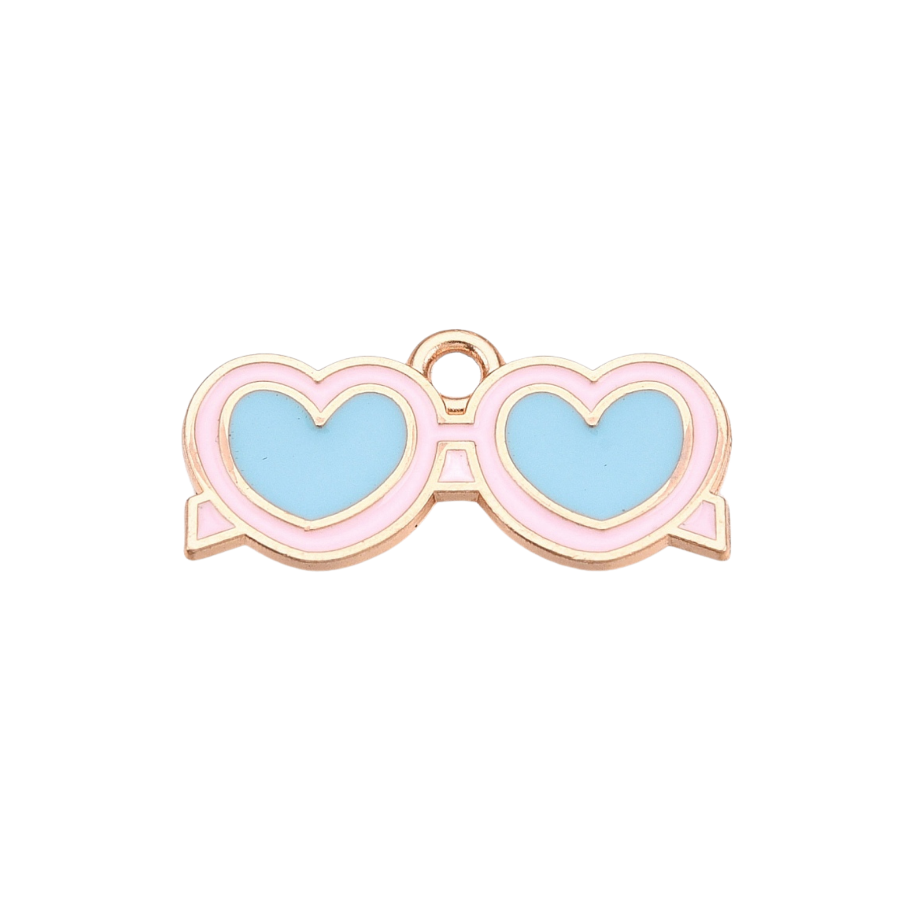 Gold Alloy Heart Sunglasses Charm
