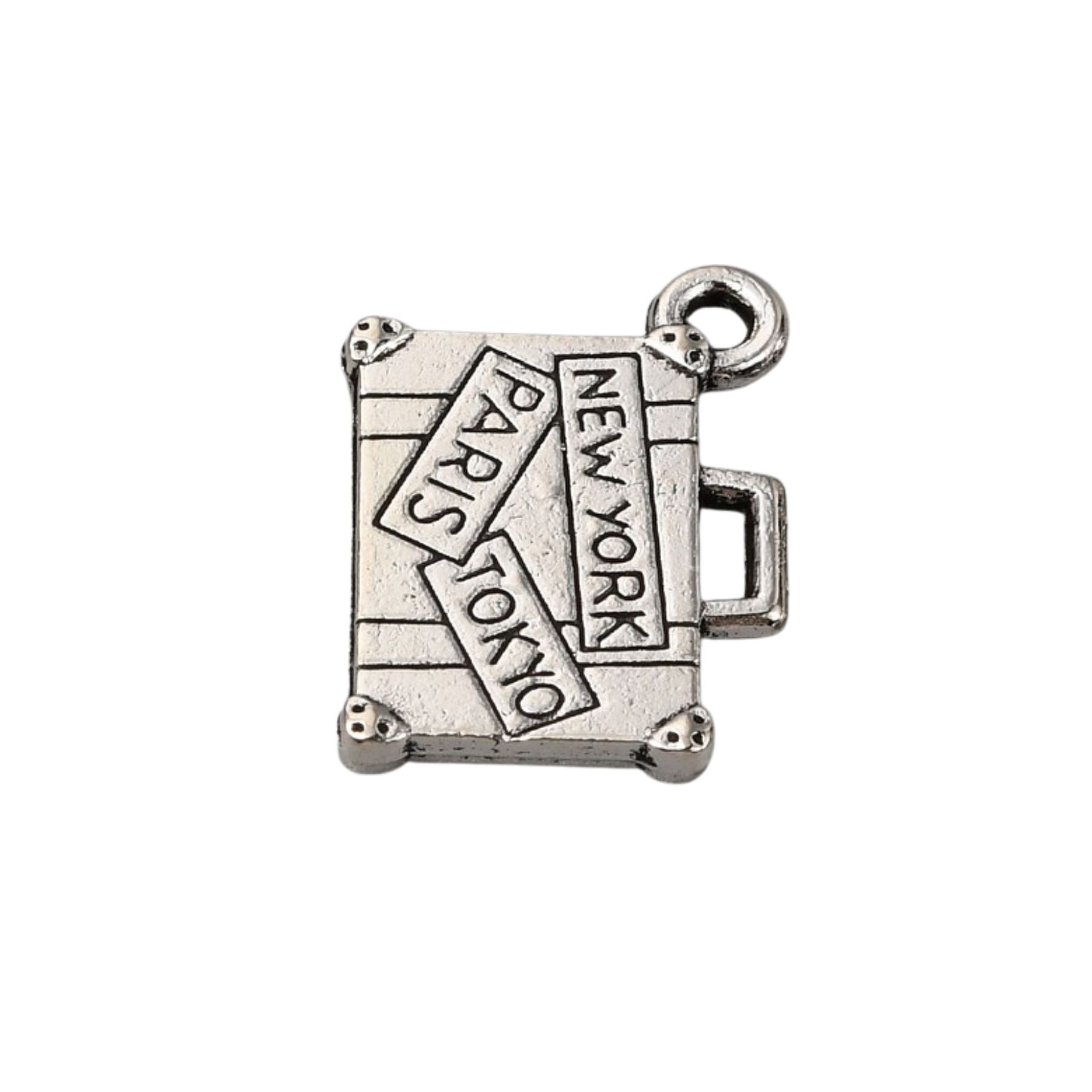 Silver Alloy Suitcase Charm
