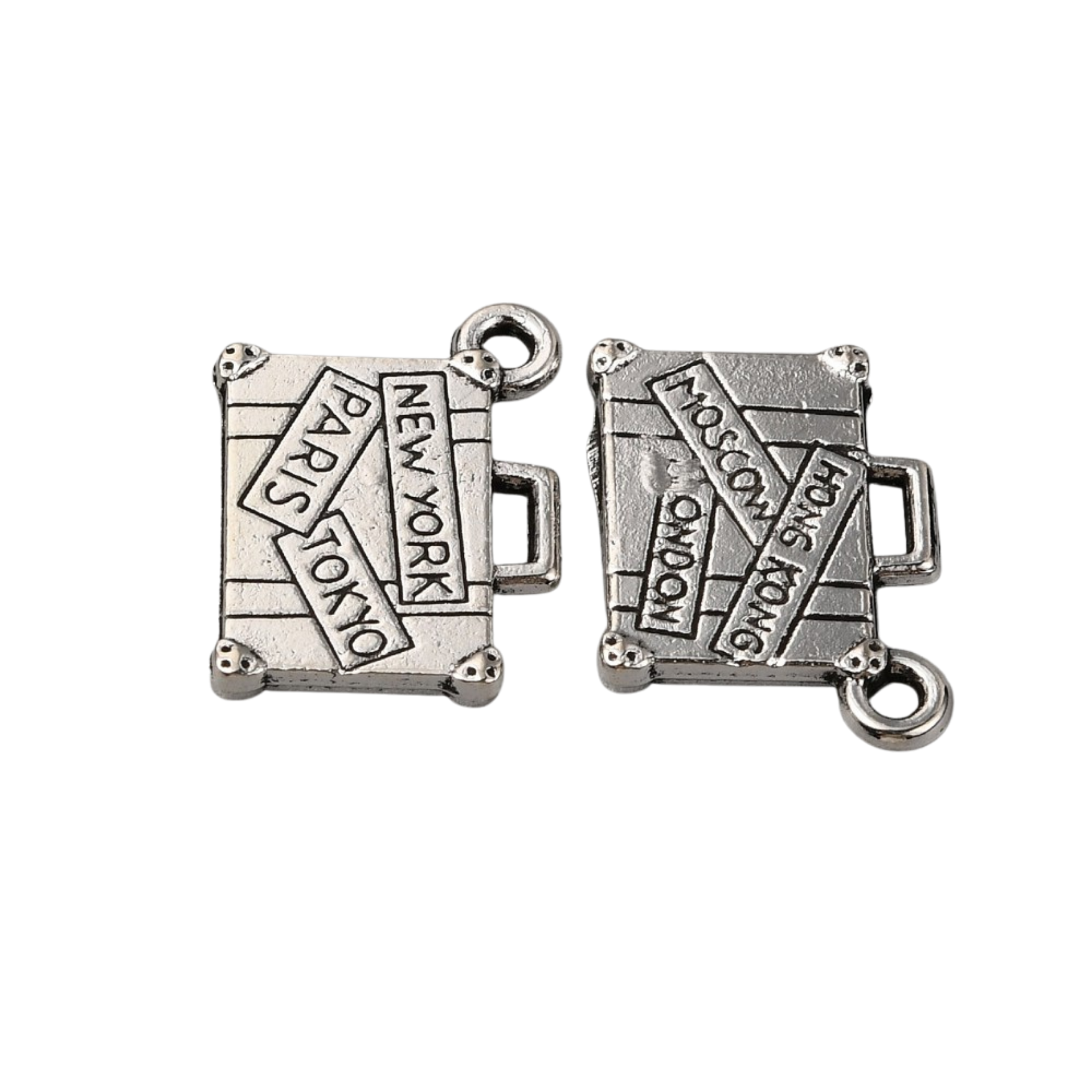 Silver Alloy Suitcase Charm