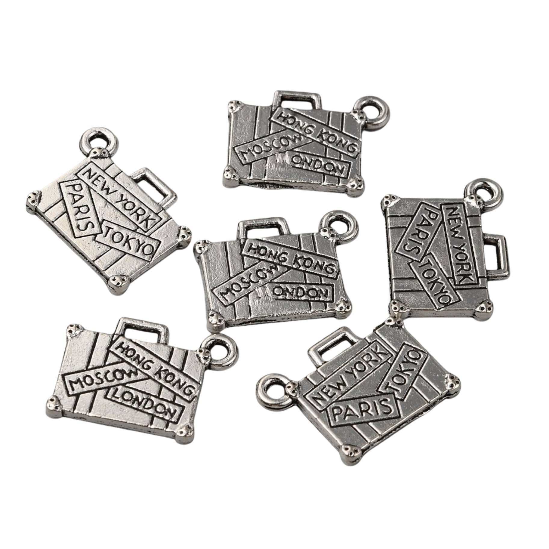 Silver Alloy Suitcase Charm