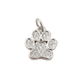 Silver Brass Paw Print Charm