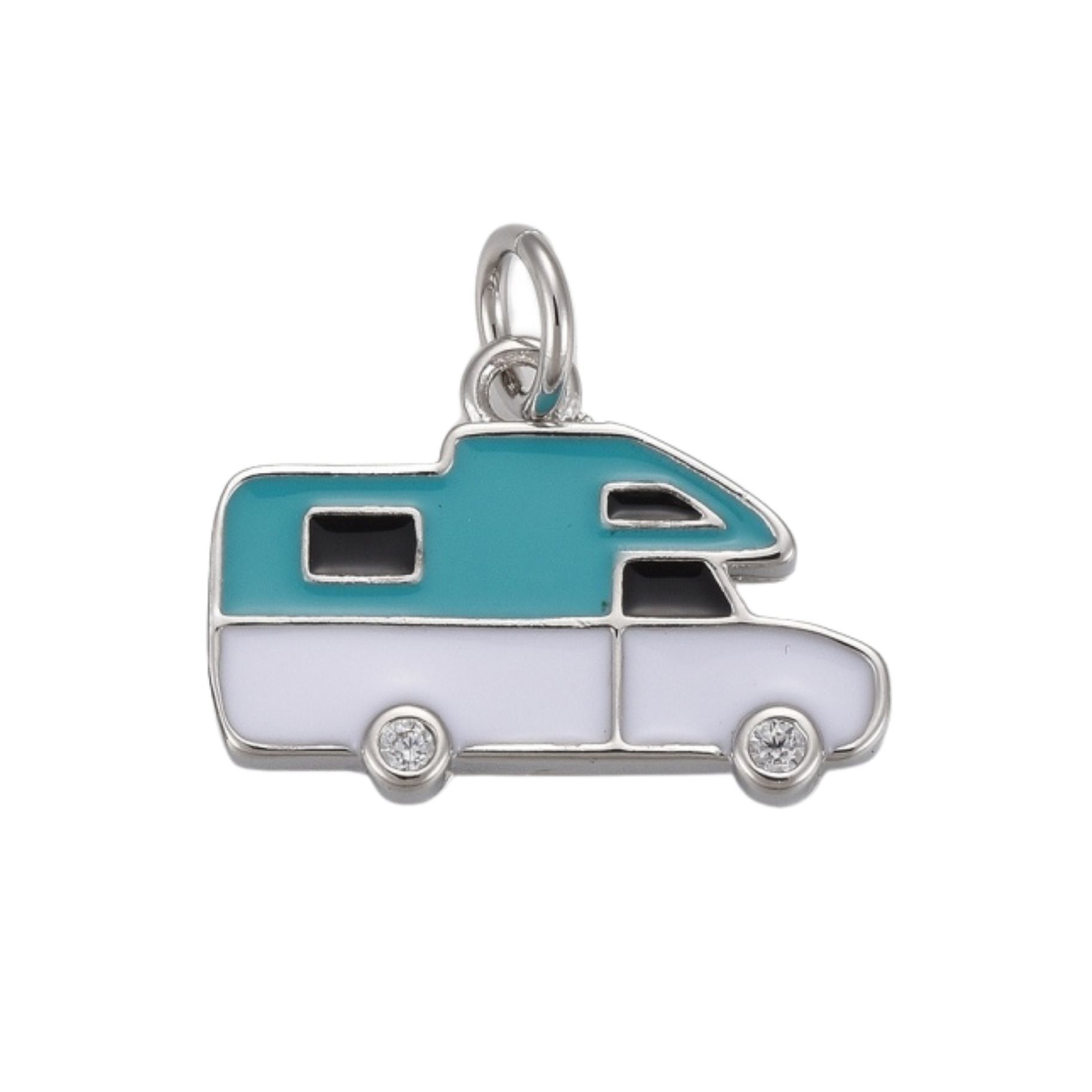 Silver Brass Camper Charm
