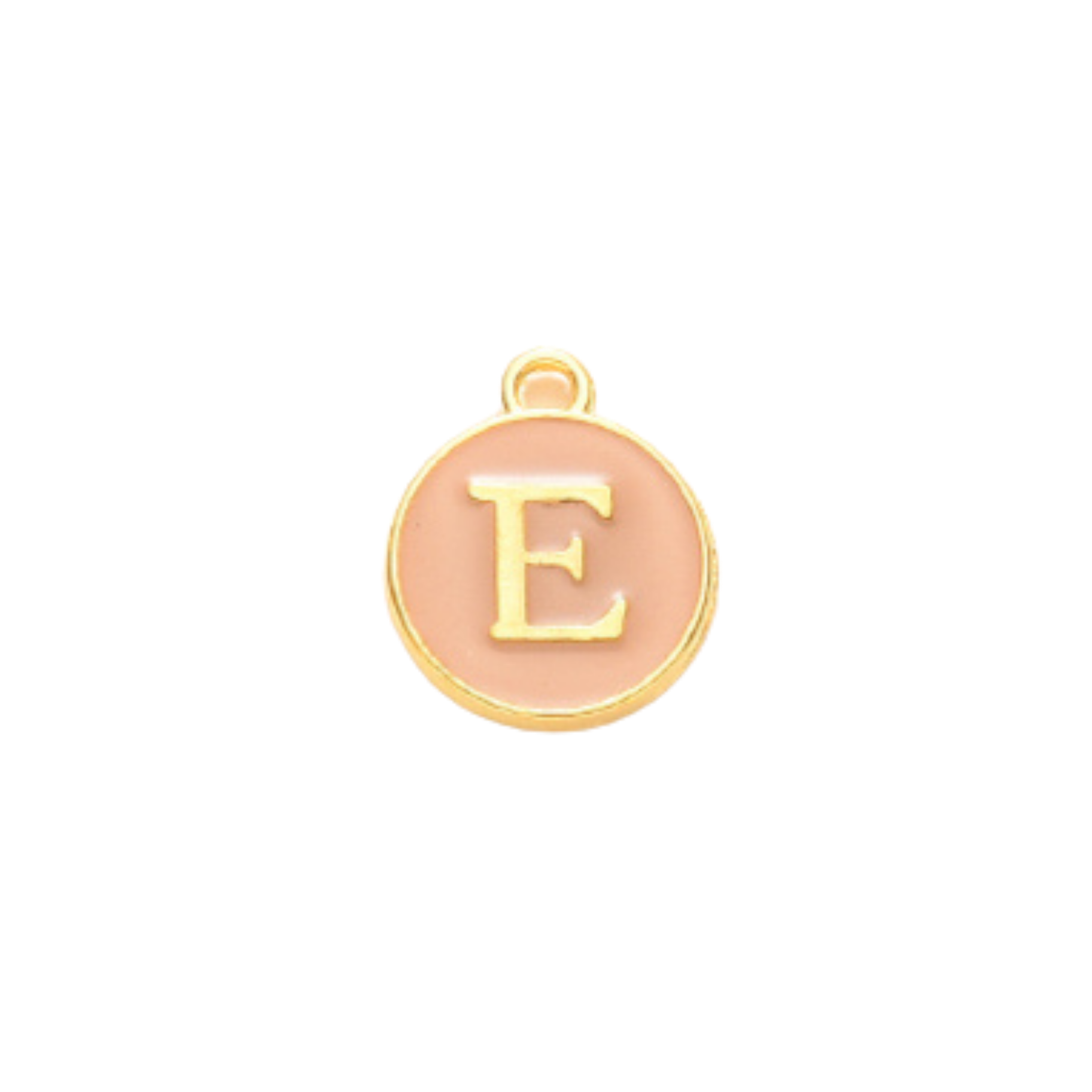 Gold Alloy Colorful Round Initial Charm Individual Letters