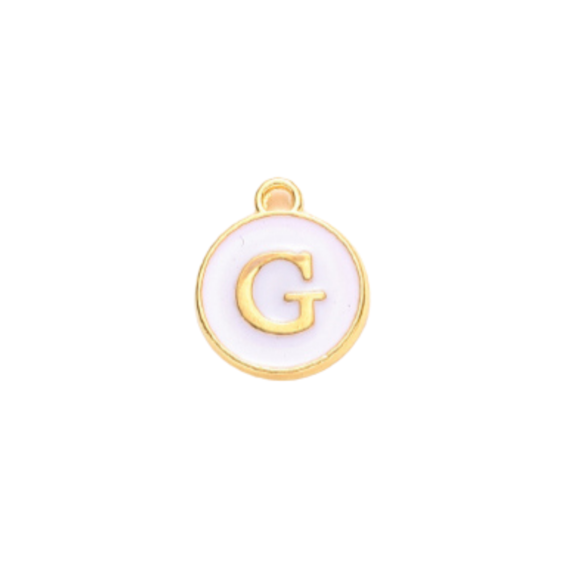 Gold Alloy Colorful Round Initial Charm Individual Letters