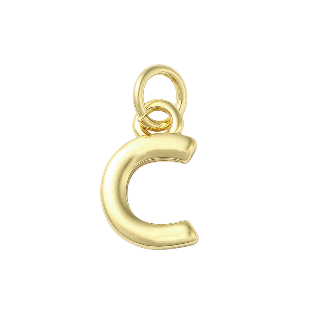 18k Gold Plated Brass Initial Charm Individual Letters