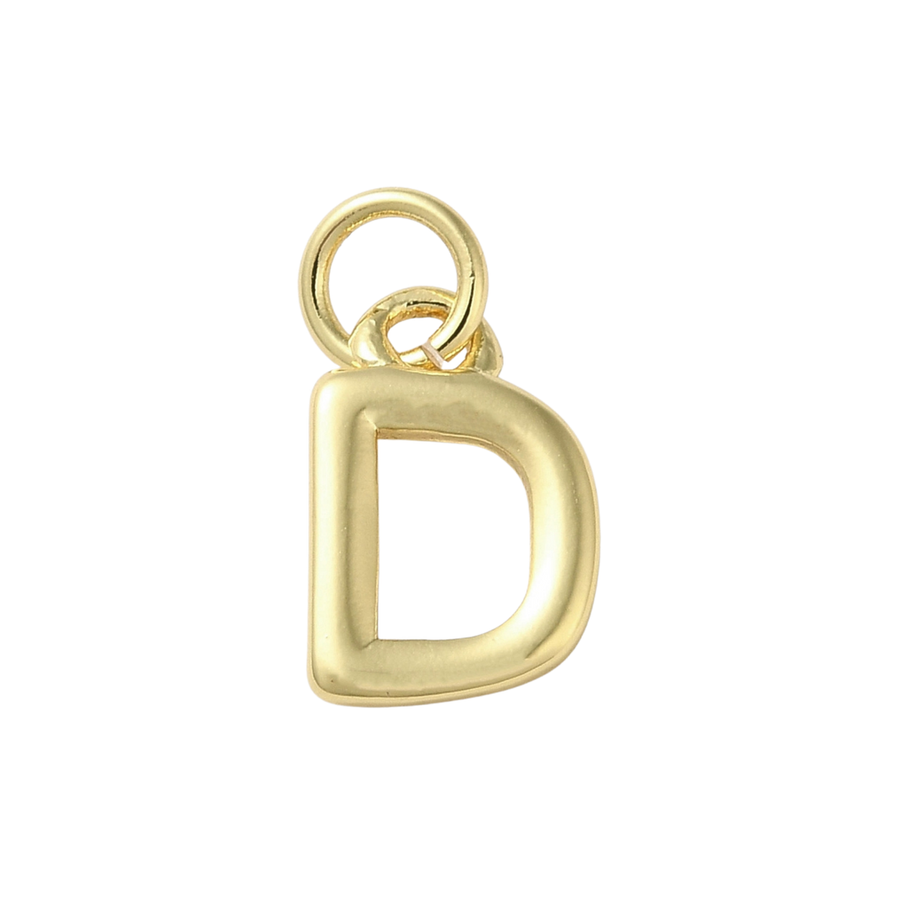 18k Gold Plated Brass Initial Charm Individual Letters