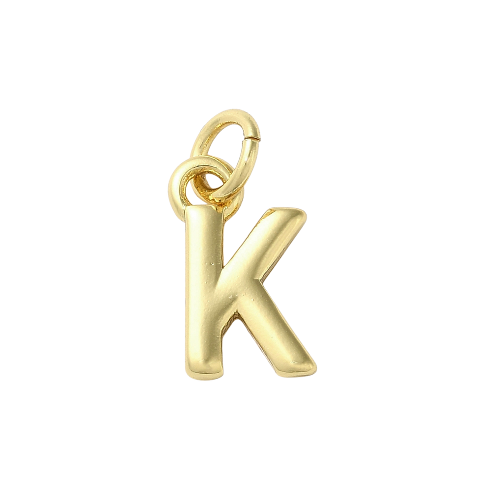 18k Gold Plated Brass Initial Charm Individual Letters