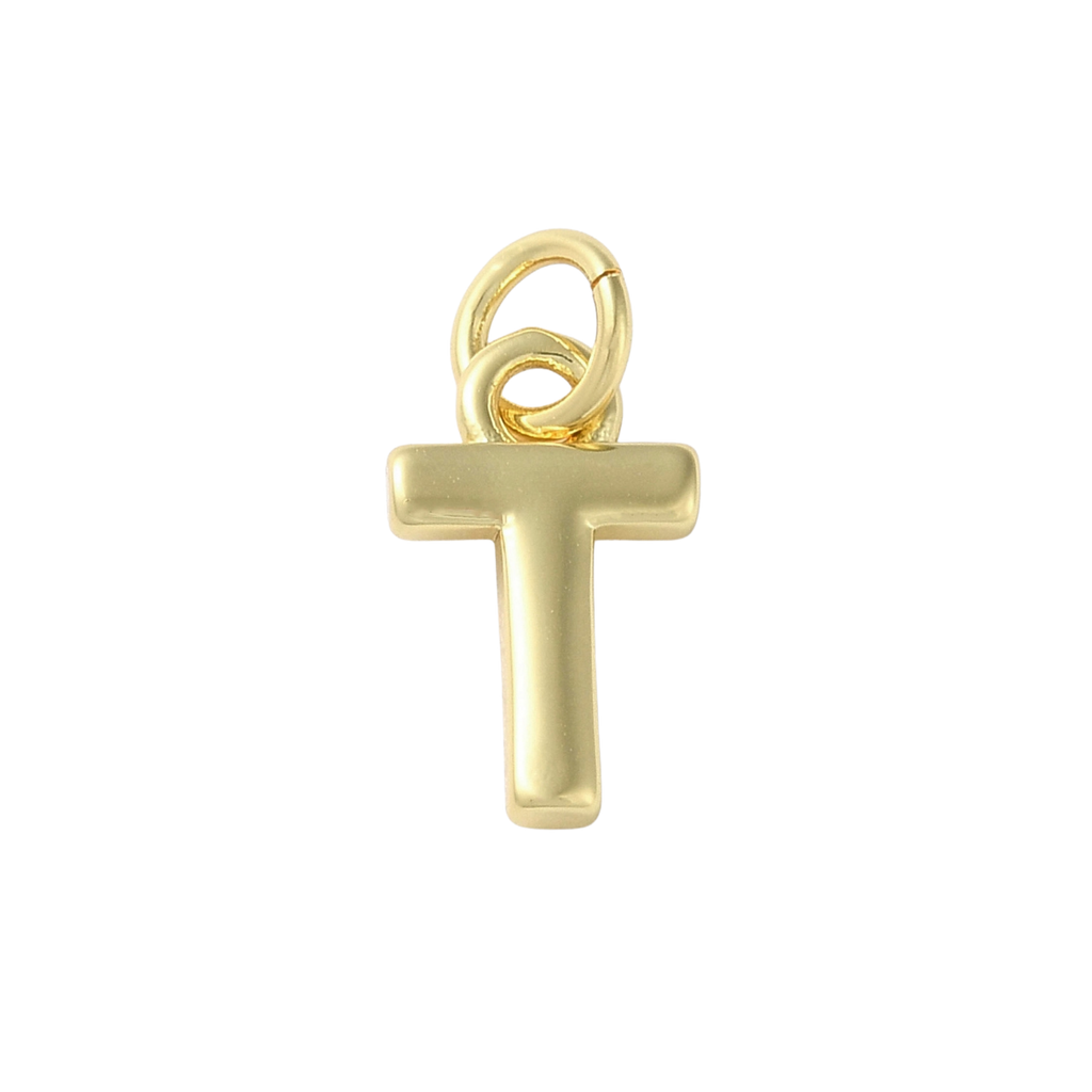 18k Gold Plated Brass Initial Charm Individual Letters