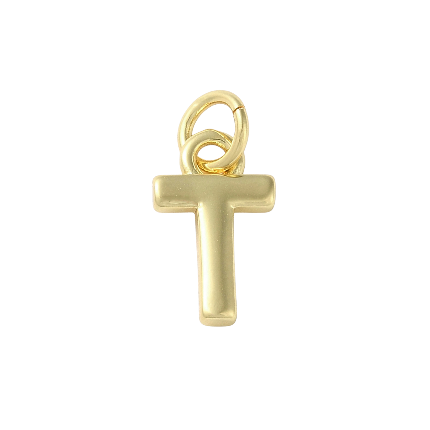 18k Gold Plated Brass Initial Charm Individual Letters