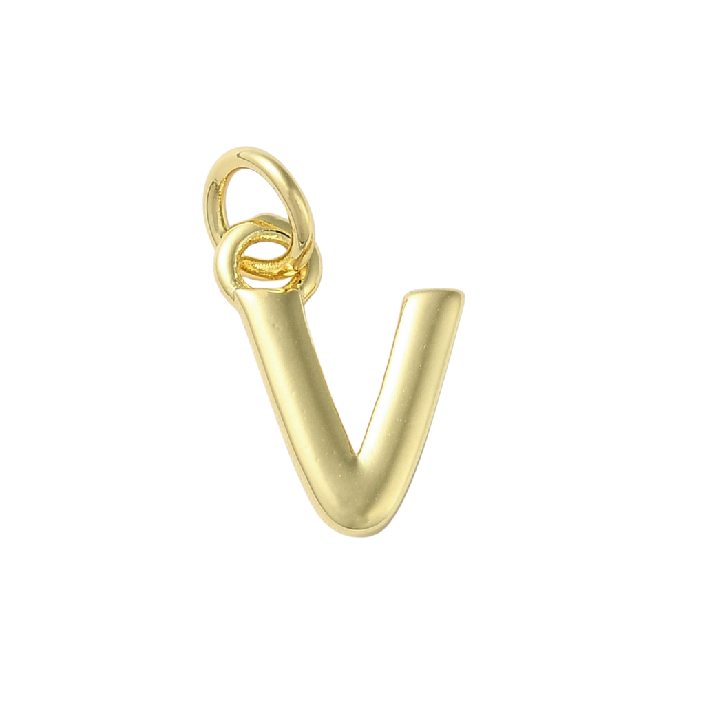 18k Gold Plated Brass Initial Charm Individual Letters