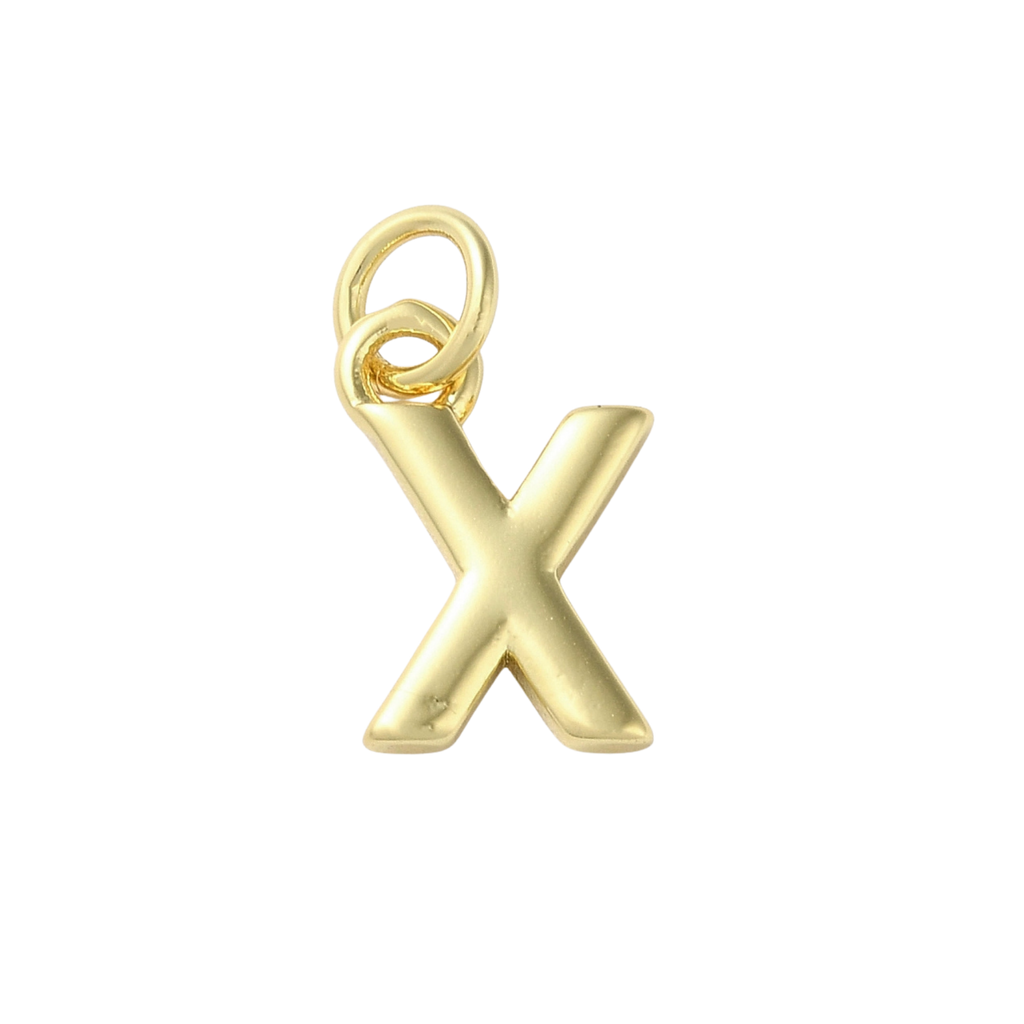 18k Gold Plated Brass Initial Charm Individual Letters