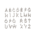 Silver Stainless Steel Bold Initial Letter Charm Full Set