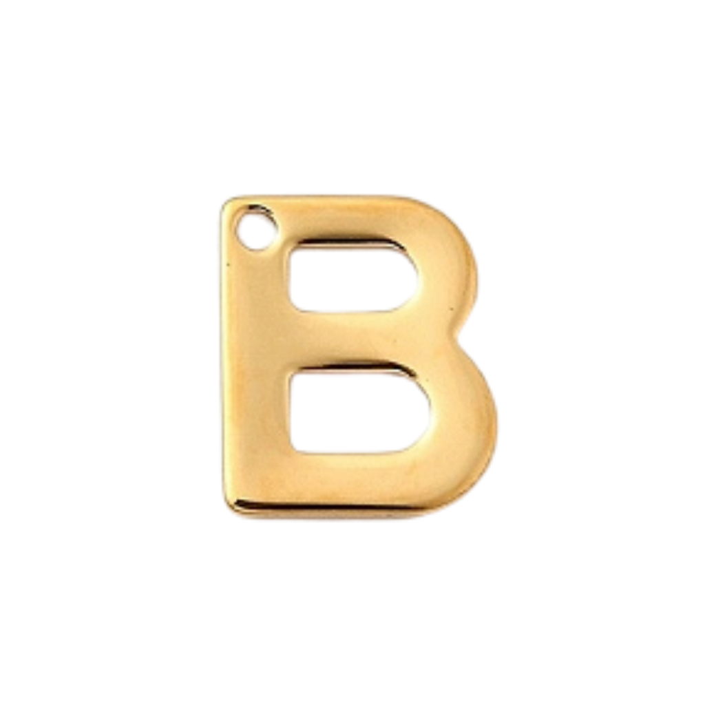 18k Gold Plated Stainless Steel Initial Charm Individual Letters