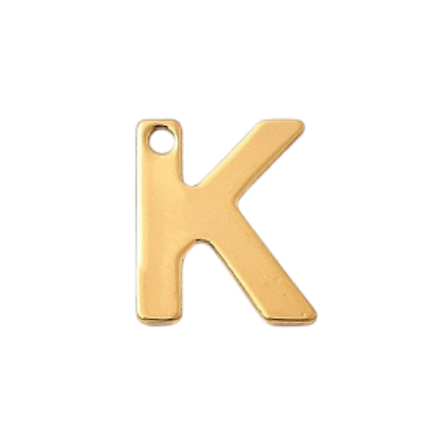 18k Gold Plated Stainless Steel Initial Charm Individual Letters