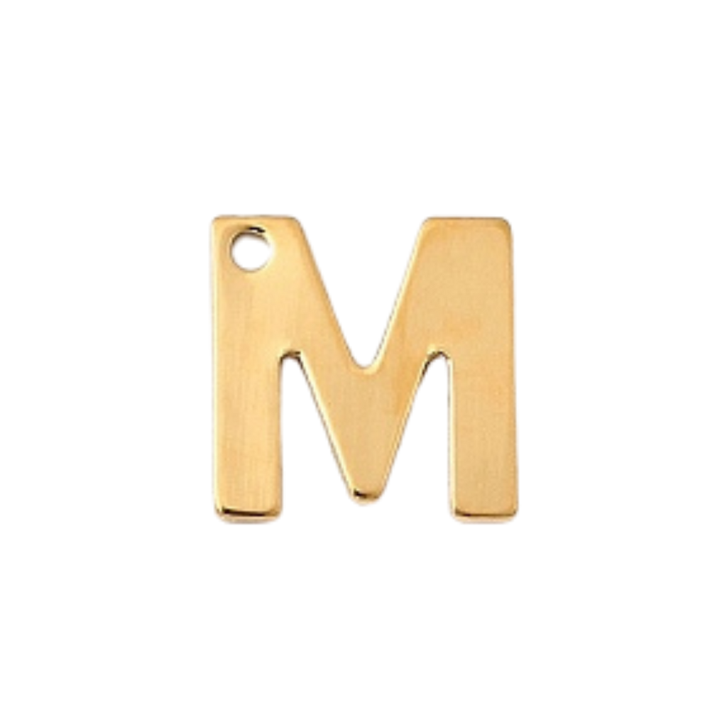 18k Gold Plated Stainless Steel Initial Charm Individual Letters