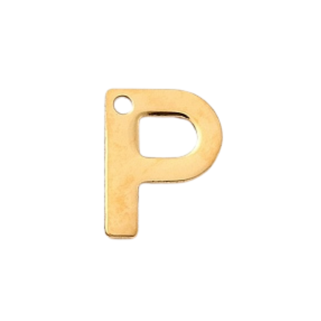 18k Gold Plated Stainless Steel Initial Charm Individual Letters