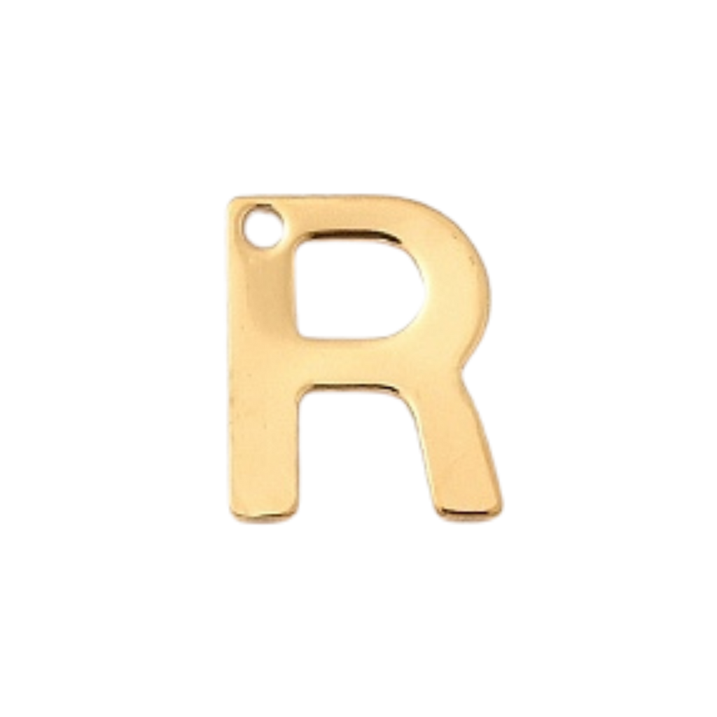 18k Gold Plated Stainless Steel Initial Charm Individual Letters