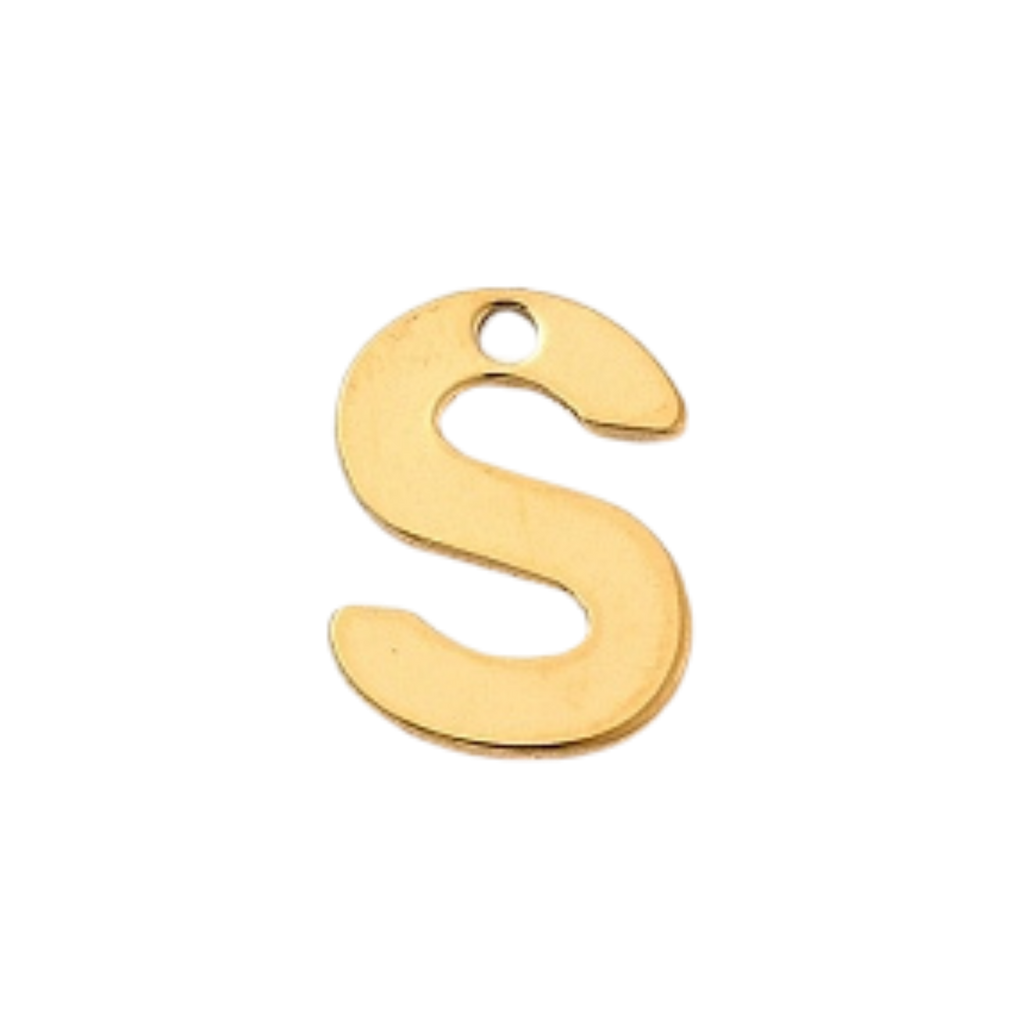 18k Gold Plated Stainless Steel Initial Charm Individual Letters
