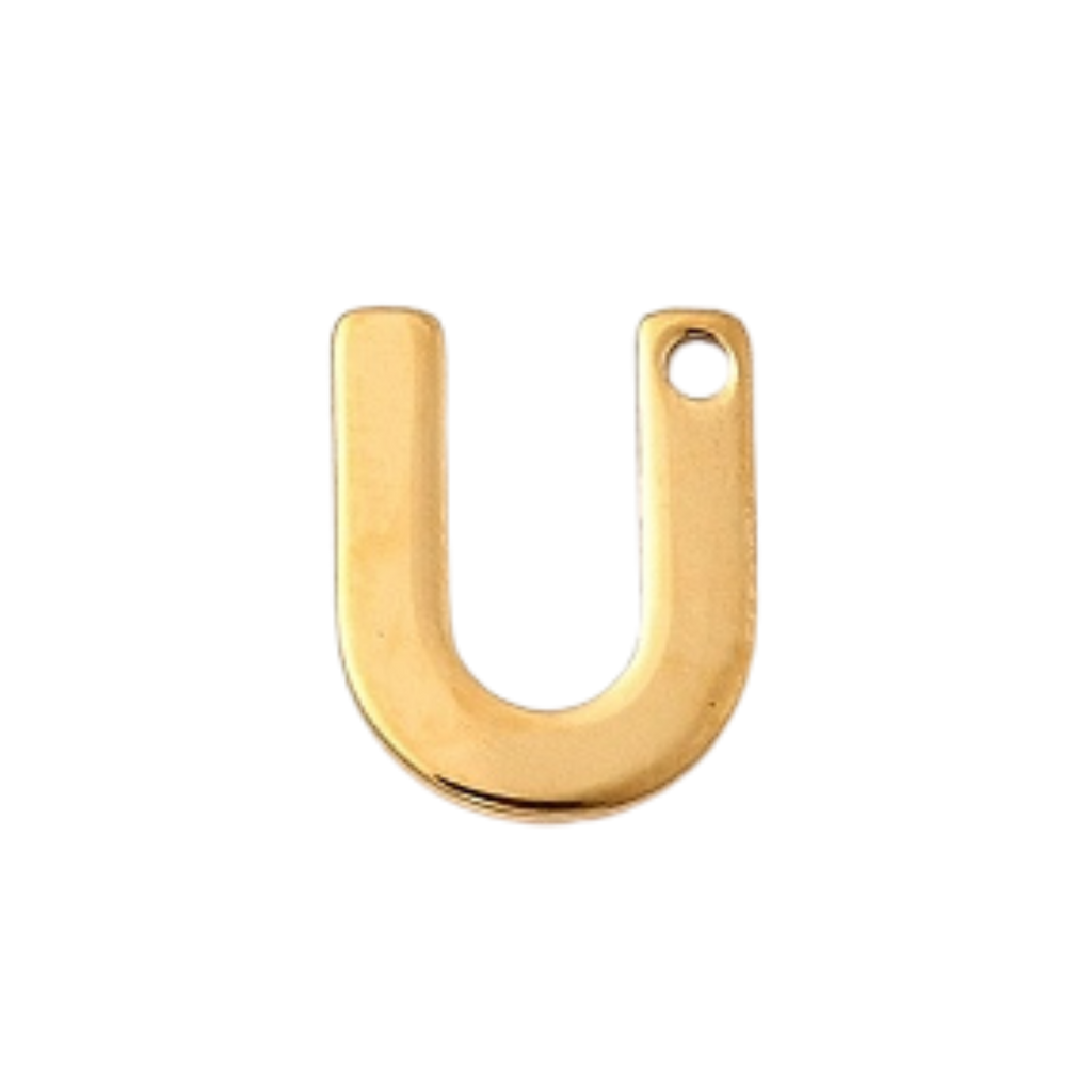 18k Gold Plated Stainless Steel Initial Charm Individual Letters
