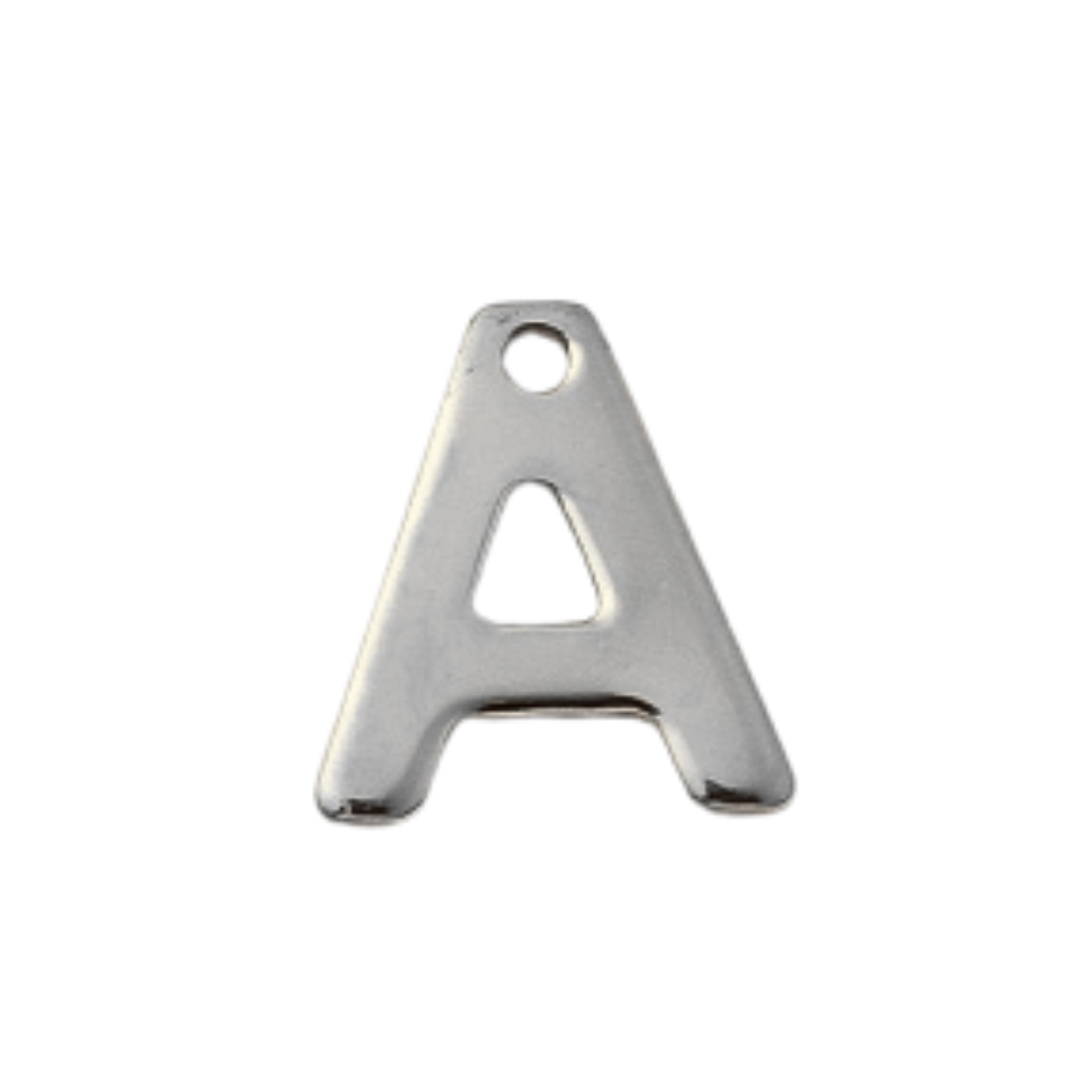 Silver Stainless Steel Initial Charm Individual Letters