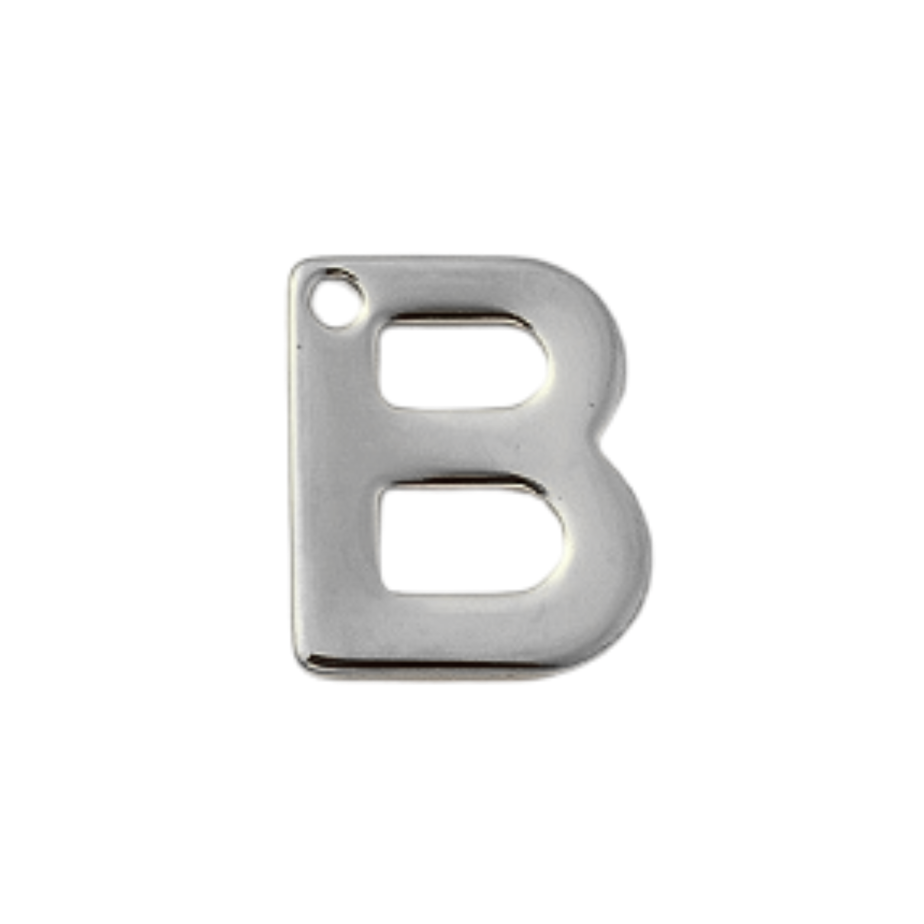 Silver Stainless Steel Initial Charm Individual Letters