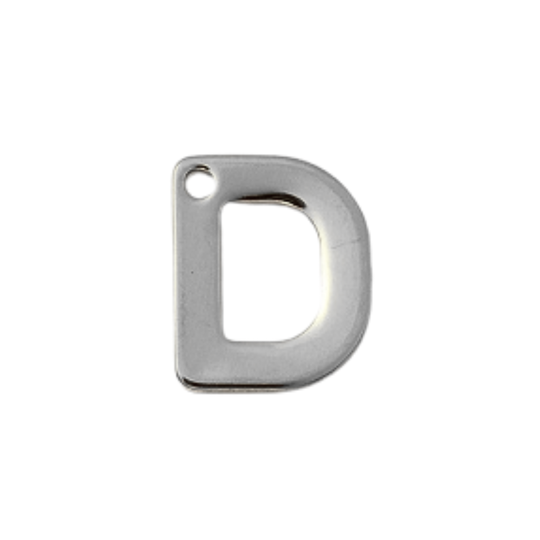 Silver Stainless Steel Initial Charm Individual Letters