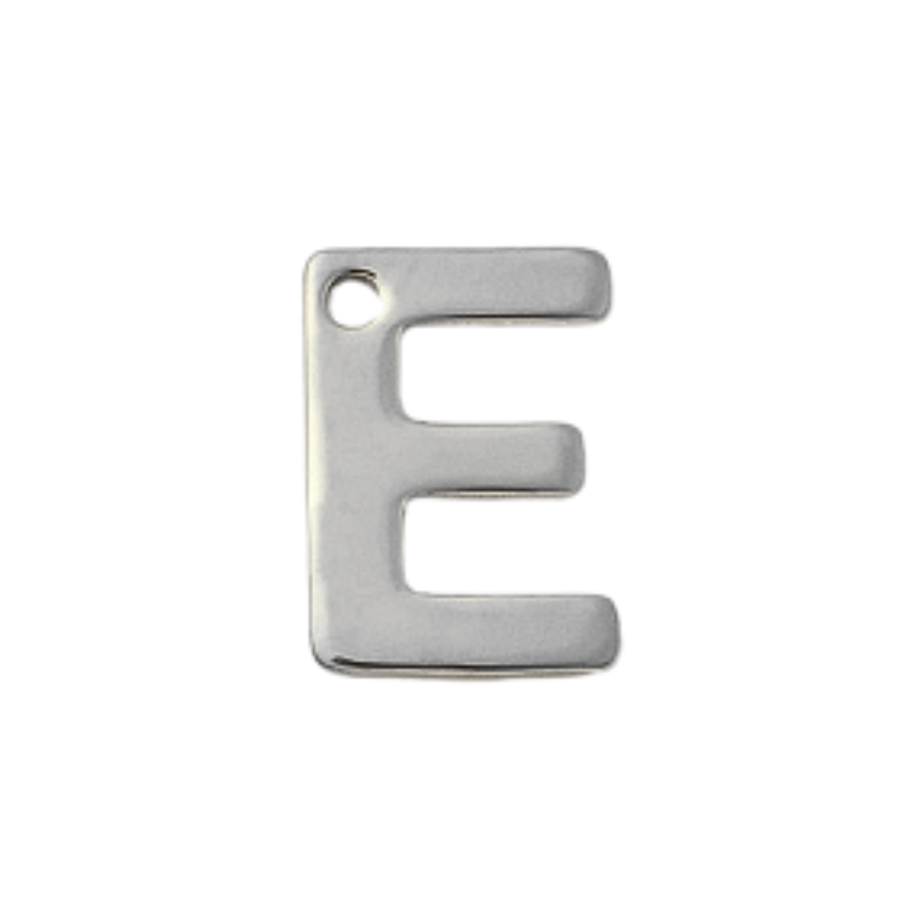Silver Stainless Steel Initial Charm Individual Letters