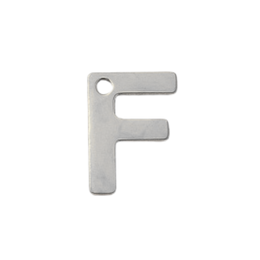 Silver Stainless Steel Initial Charm Individual Letters
