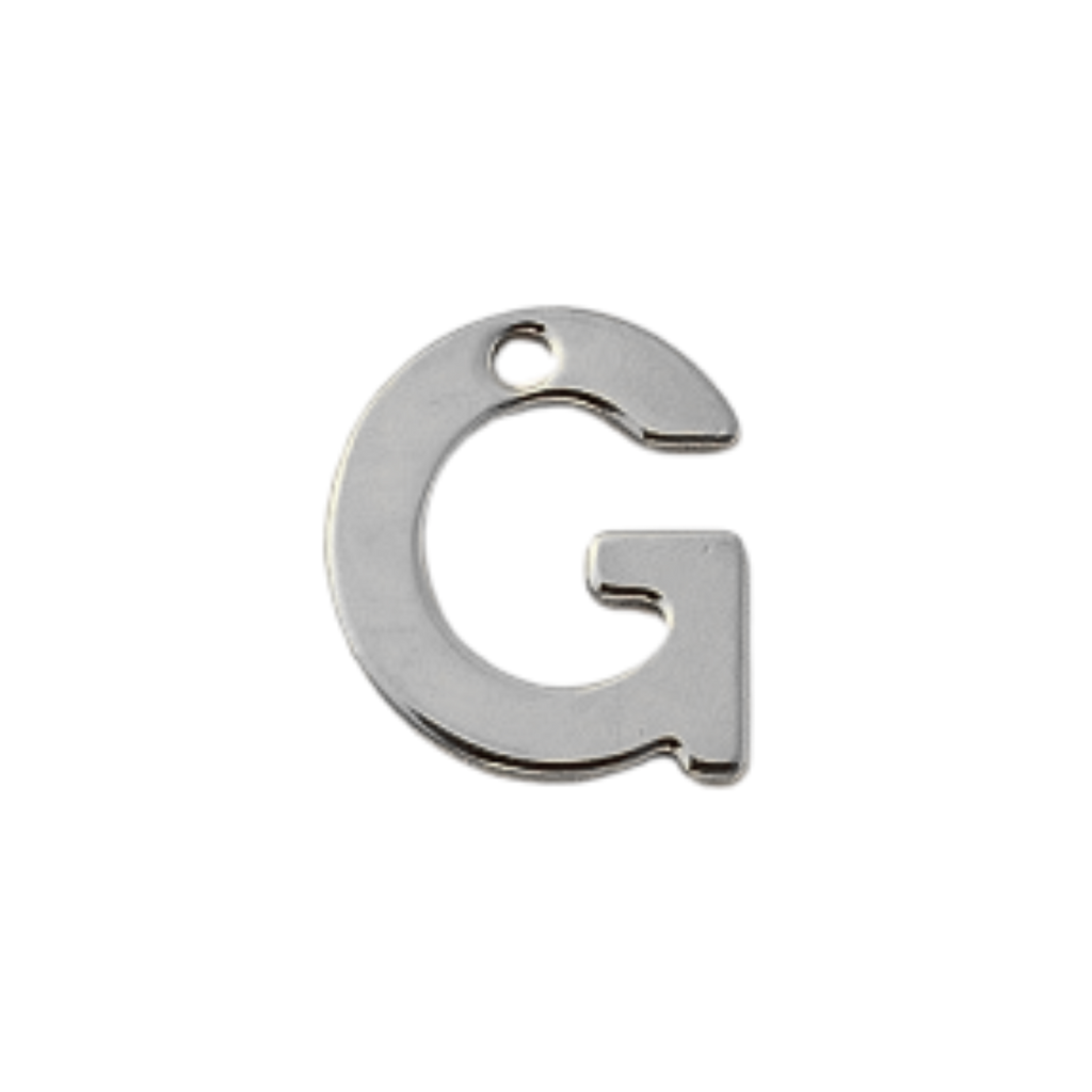 Silver Stainless Steel Initial Charm Individual Letters