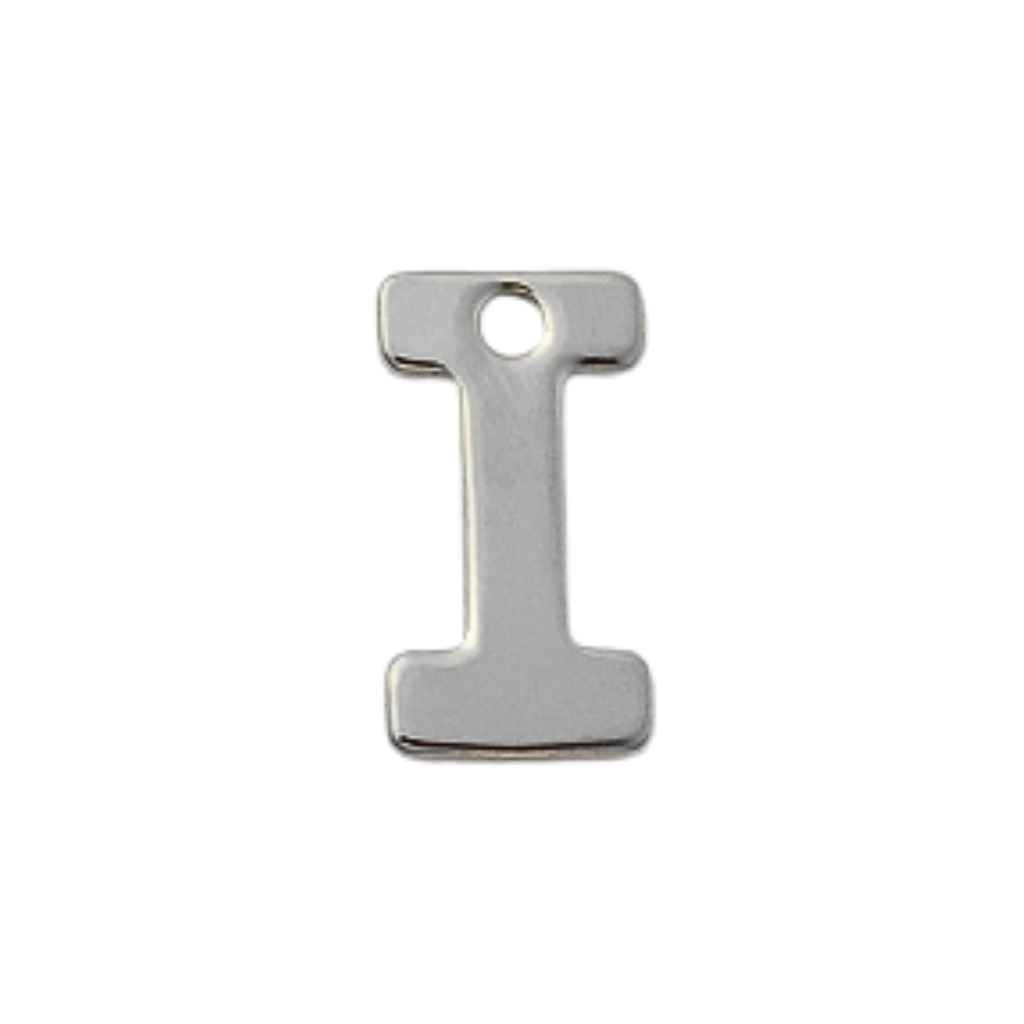 Silver Stainless Steel Initial Charm Individual Letters