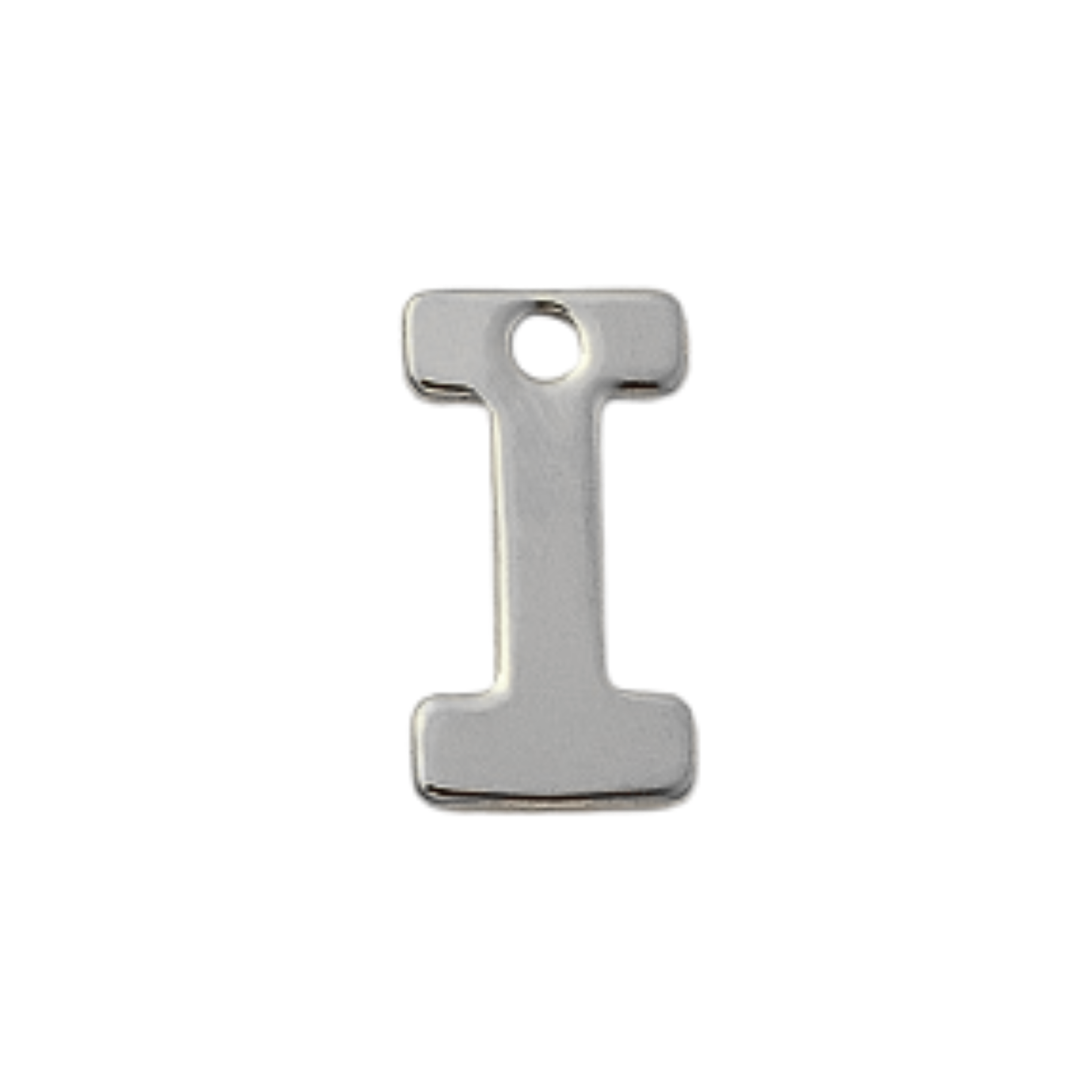Silver Stainless Steel Initial Charm Individual Letters