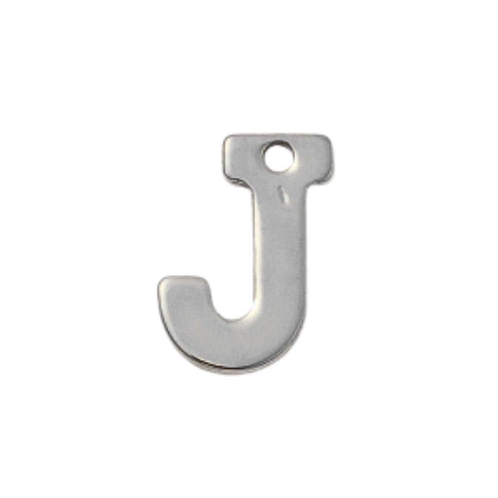 Silver Stainless Steel Initial Charm Individual Letters